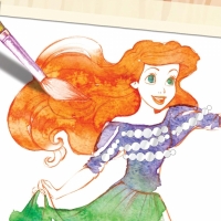 Carte de colorat Ariel cu autocolante si sabloane, Make it real 4203